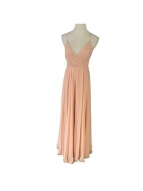 BHLDN Womens XS Peach Maxi Dress with Spaghetti Straps